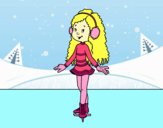 Niña patinadora sobre hielo