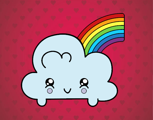 Dibujo Nube con arco iris kawaii pintado por DiamondB
