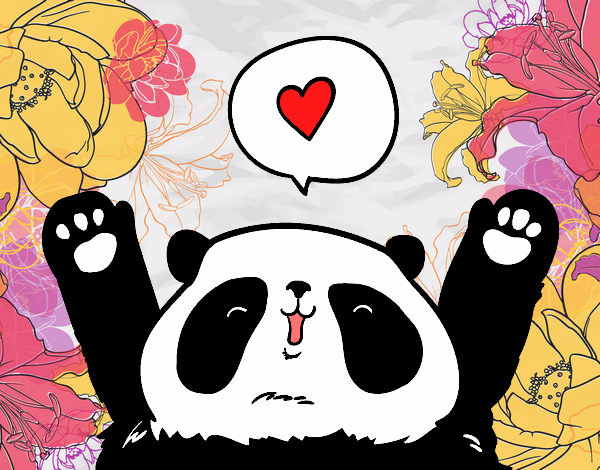 Dibujo Panda enamorado pintado por DiamondB