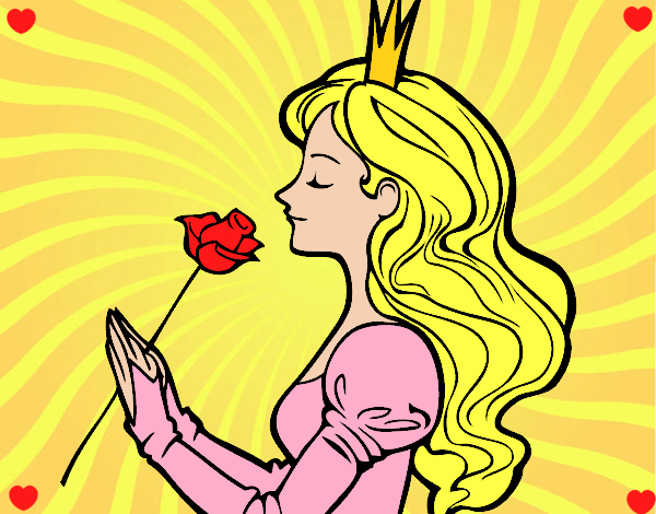 Dibujo Princesa y rosa pintado por 2530