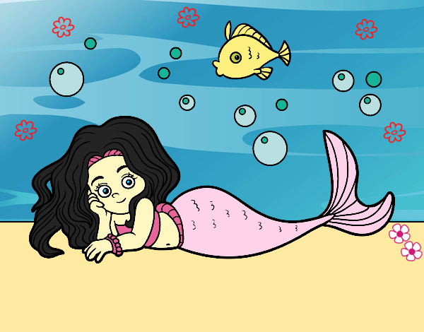 Dibujo Sirena Bonita pintado por LunaLunita