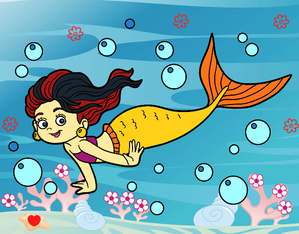 Dibujo Sirena del mar pintado por LunaLunita