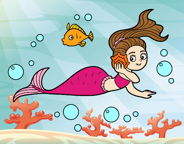 Dibujo Sirena mágica pintado por DiamondB