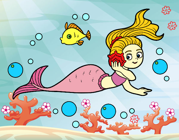 Dibujo Sirena mágica pintado por LunaLunita