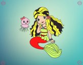 Dibujo Sirena y medusa pintado por 2530