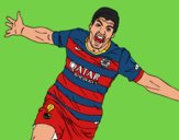 Dibujo Suárez celebrando un gol pintado por NLX2050