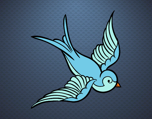 Dibujo Tatuaje de pájaro pintado por DiamondB
