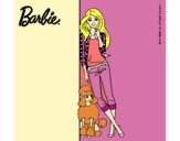 Barbie con cazadora de cuadros