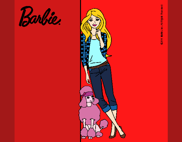 Barbie con cazadora de cuadros