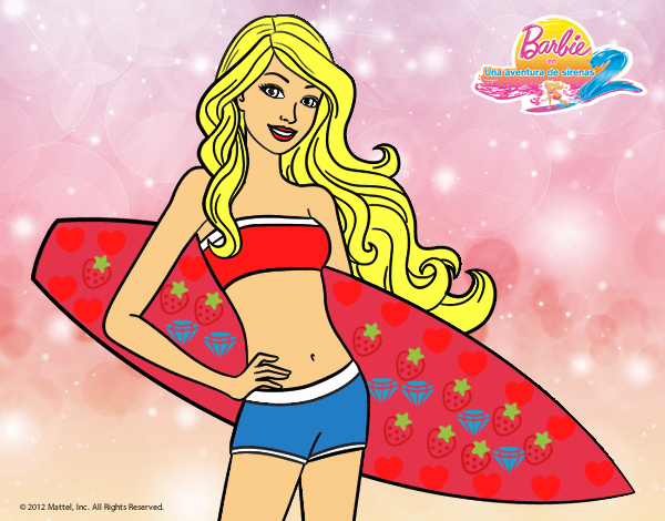 Barbie con tabla de surf