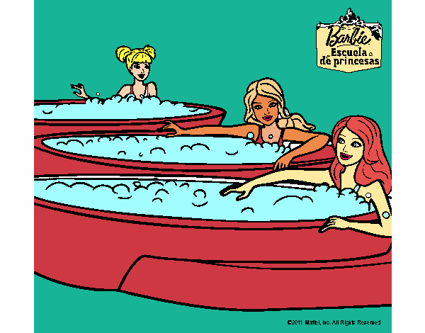 Barbie y sus amigas en el jacuzzi