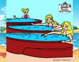 Barbie y sus amigas en el jacuzzi