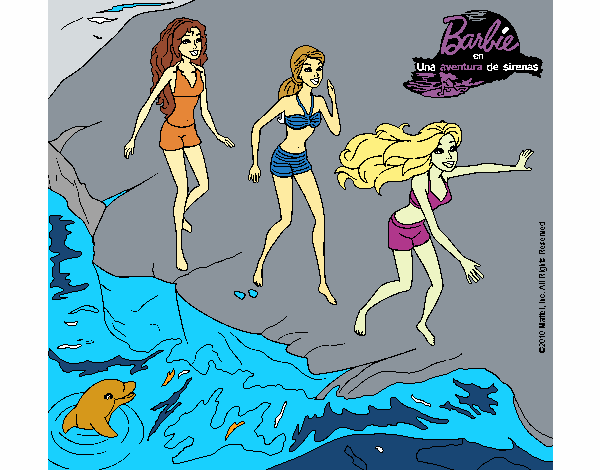 Barbie y sus amigas en la playa