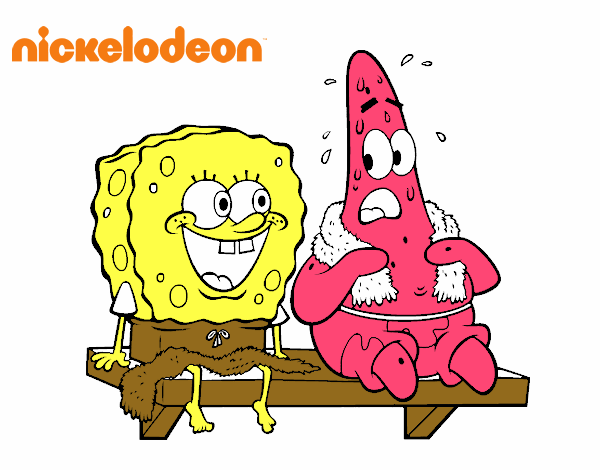 Bob Esponja y Patricio en bañador