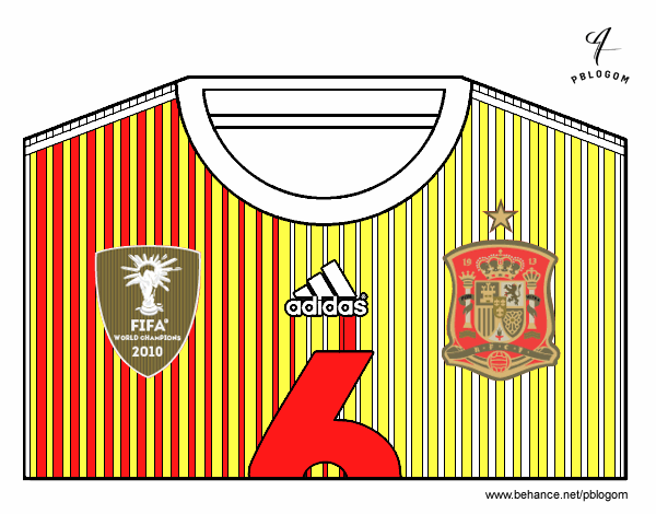 Camiseta del mundial de fútbol 2014 de España