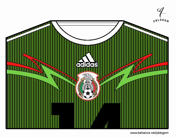 Camiseta del mundial de fútbol 2014 de México