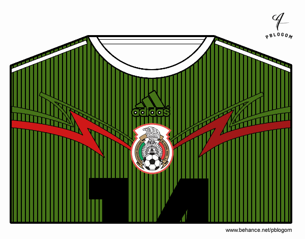 Camiseta del mundial de fútbol 2014 de México