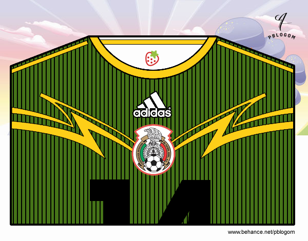 Camiseta del mundial de fútbol 2014 de México