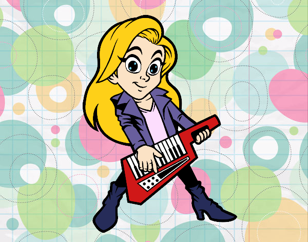 Dibujo Chica tocando el keytar pintado por DiamondB