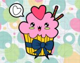 Cupcake kawaii con lazo