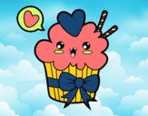 Cupcake kawaii con lazo