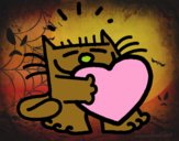 Dibujo El gato y el corazón pintado por mnelamb