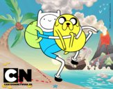 Finn y Jake abrazados