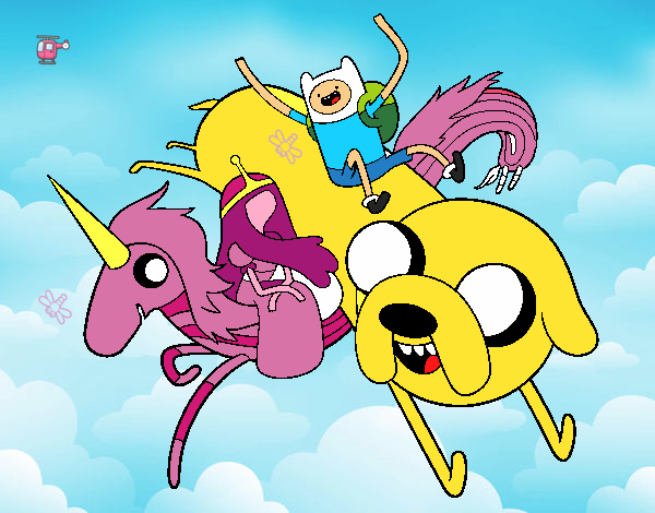 Finn y Jake con la Princesa Chicle