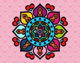 Dibujo Mandala corazones árabes pintado por lizcata