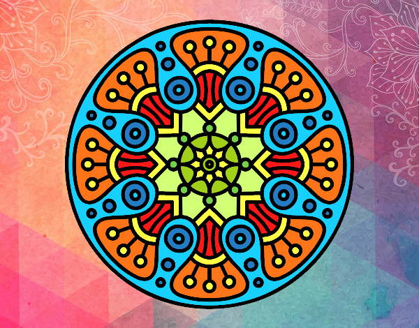 Dibujo Mandala crop circle pintado por meibol