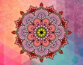 Dibujo Mandala destello floral pintado por meibol