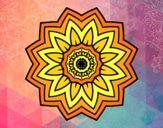 Dibujo Mandala flor de girasol pintado por meibol