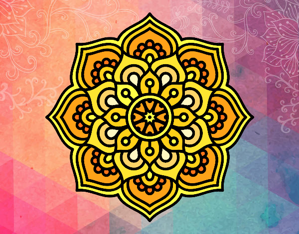 Dibujo Mandala flor de la concentración pintado por meibol