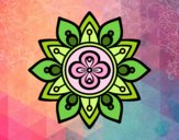 Dibujo Mandala flor de loto pintado por meibol