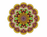 Dibujo Mandala flor y hojas pintado por CLARITAMC