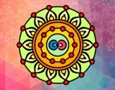 Dibujo Mandala meditación pintado por meibol