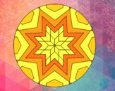 Dibujo Mandala mosaico estrella pintado por meibol