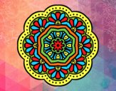 Dibujo Mandala mosaico modernista pintado por meibol