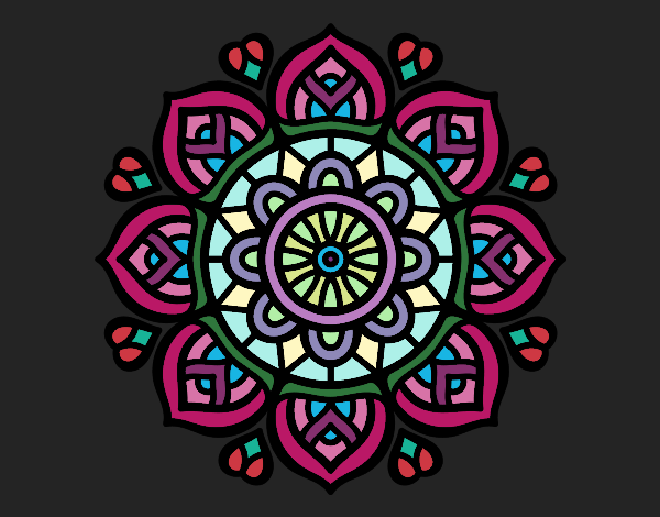Dibujo Mandala para la concentración mental pintado por queyla