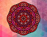 Dibujo Mandala para la relajación mental pintado por meibol