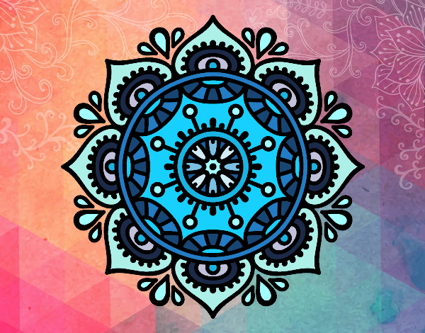 Dibujo Mandala para relajarse pintado por meibol