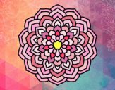 Dibujo Mandala pétalos de flor pintado por meibol