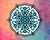 Dibujo Mandala simétrica pintado por meibol
