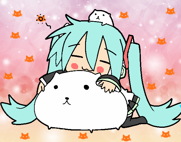 Miku con gatitos