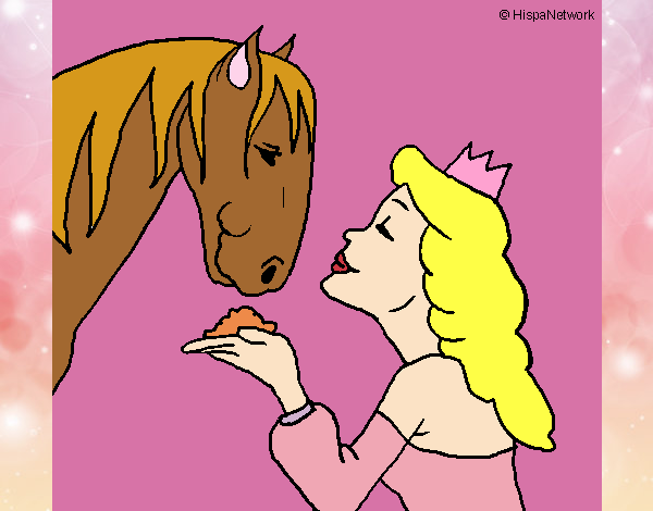 Dibujo Princesa y caballo pintado por DiamondB