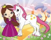 Dibujo Princesa y unicornio pintado por epv4