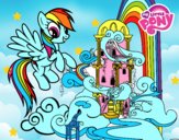 Dibujo Rainbow Dash en su palacio pintado por lizcata