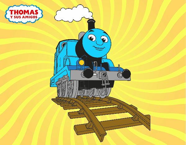 Dibujo Thomas en marcha pintado por meibol