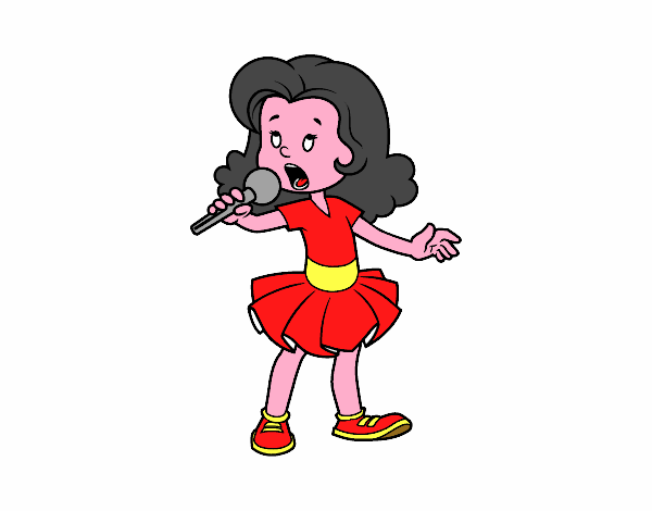 Una niña cantando