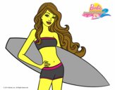 Barbie con tabla de surf